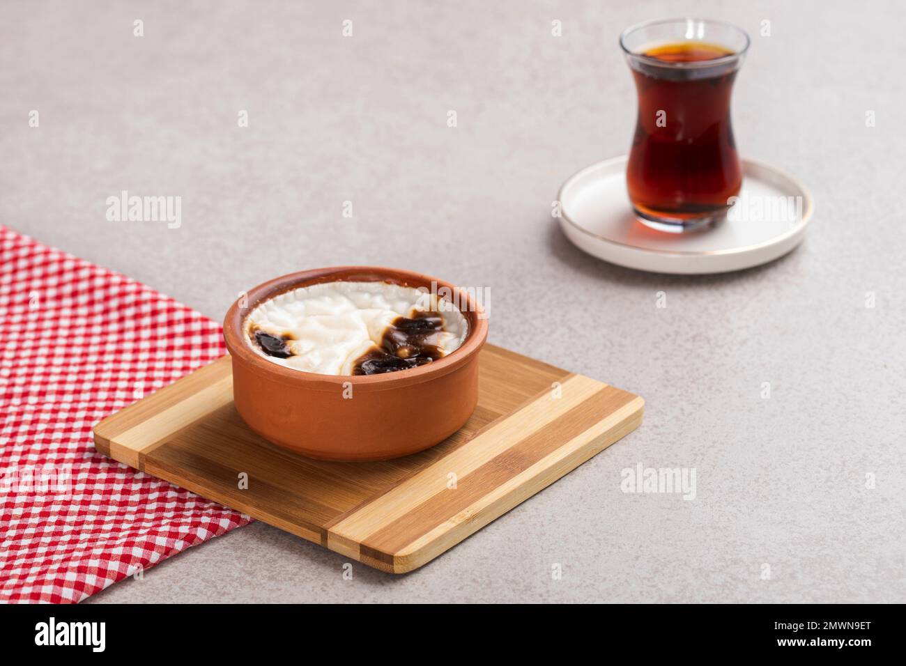 tè turco, budino di riso turco, budino di riso, cibo, dessert Foto Stock
