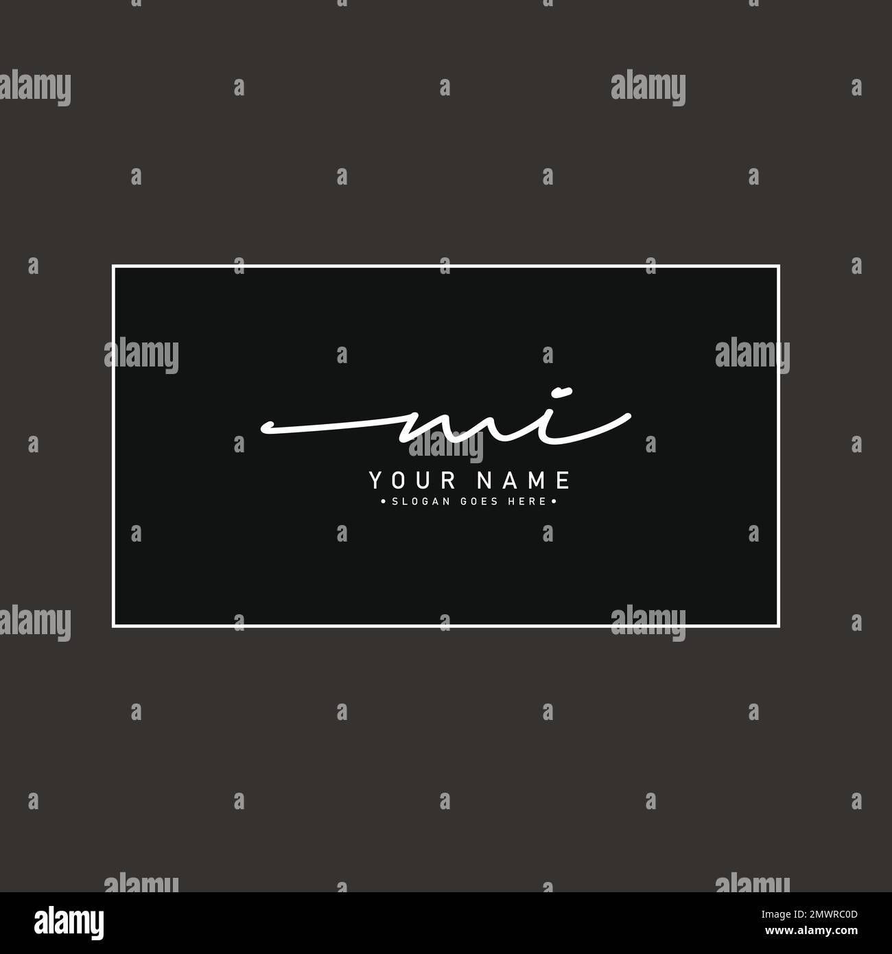 Logo iniziale MI in stile Signature per la fotografia e la moda - Vector con logo firmato disegnato a mano Illustrazione Vettoriale
