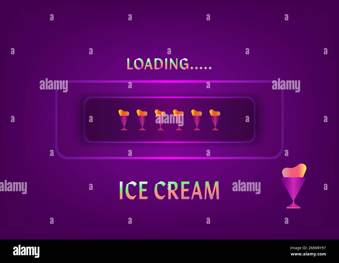 Estate vacanza gelato caricamento digitale barra di stato rete comunicazione progresso tecnologia astratto sfondo sito web modello vettore illustrazione Illustrazione Vettoriale