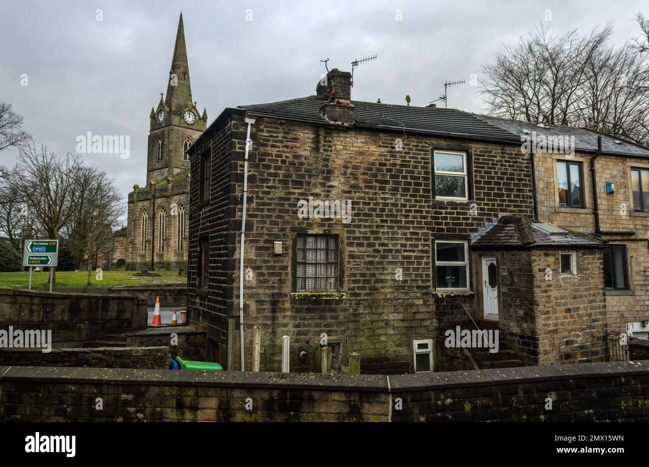 Casello, Todmorden Road, Littleborough. Foto Stock