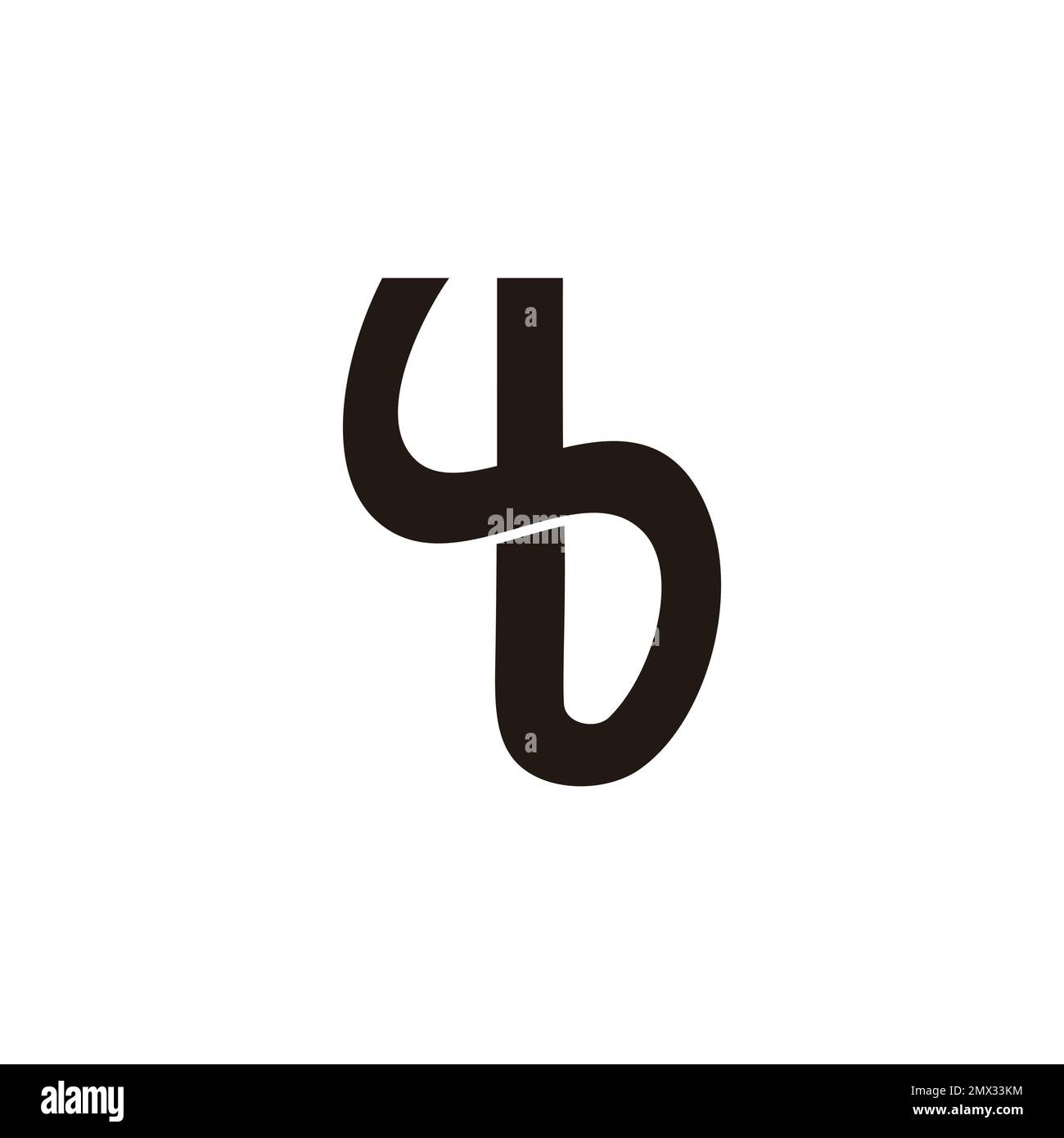 lettera sb yb curve linea semplice vettore logo Illustrazione Vettoriale