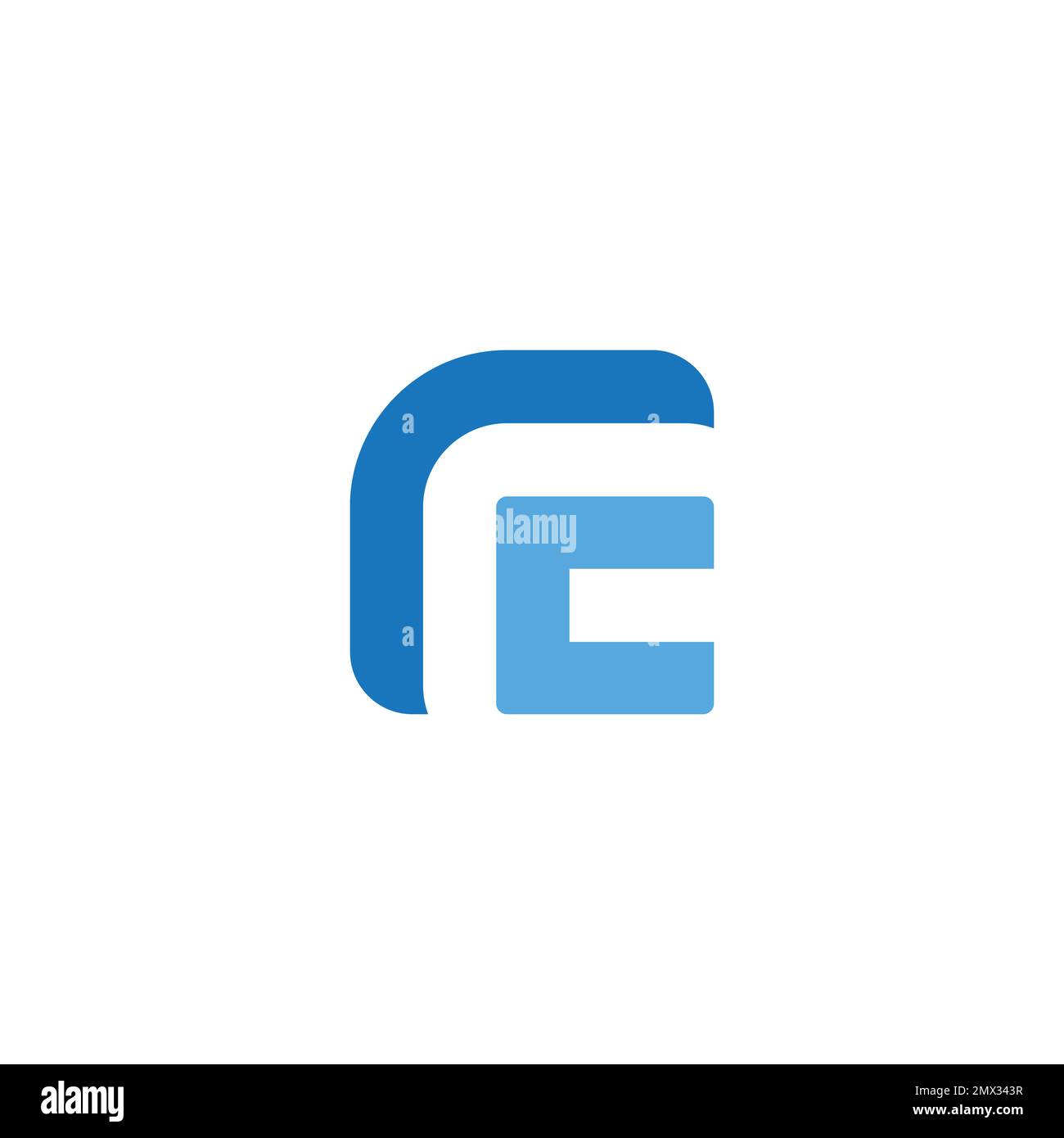 lettera rc semplice vettore di logo quadrato geometrico Illustrazione Vettoriale
