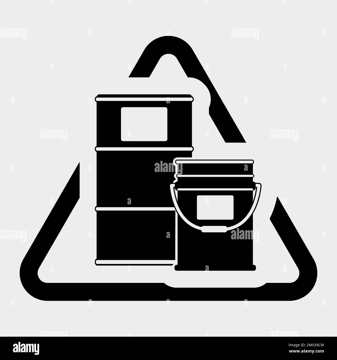 Batteria chimica icona nera sfondo bianco Illustrazione Vettoriale