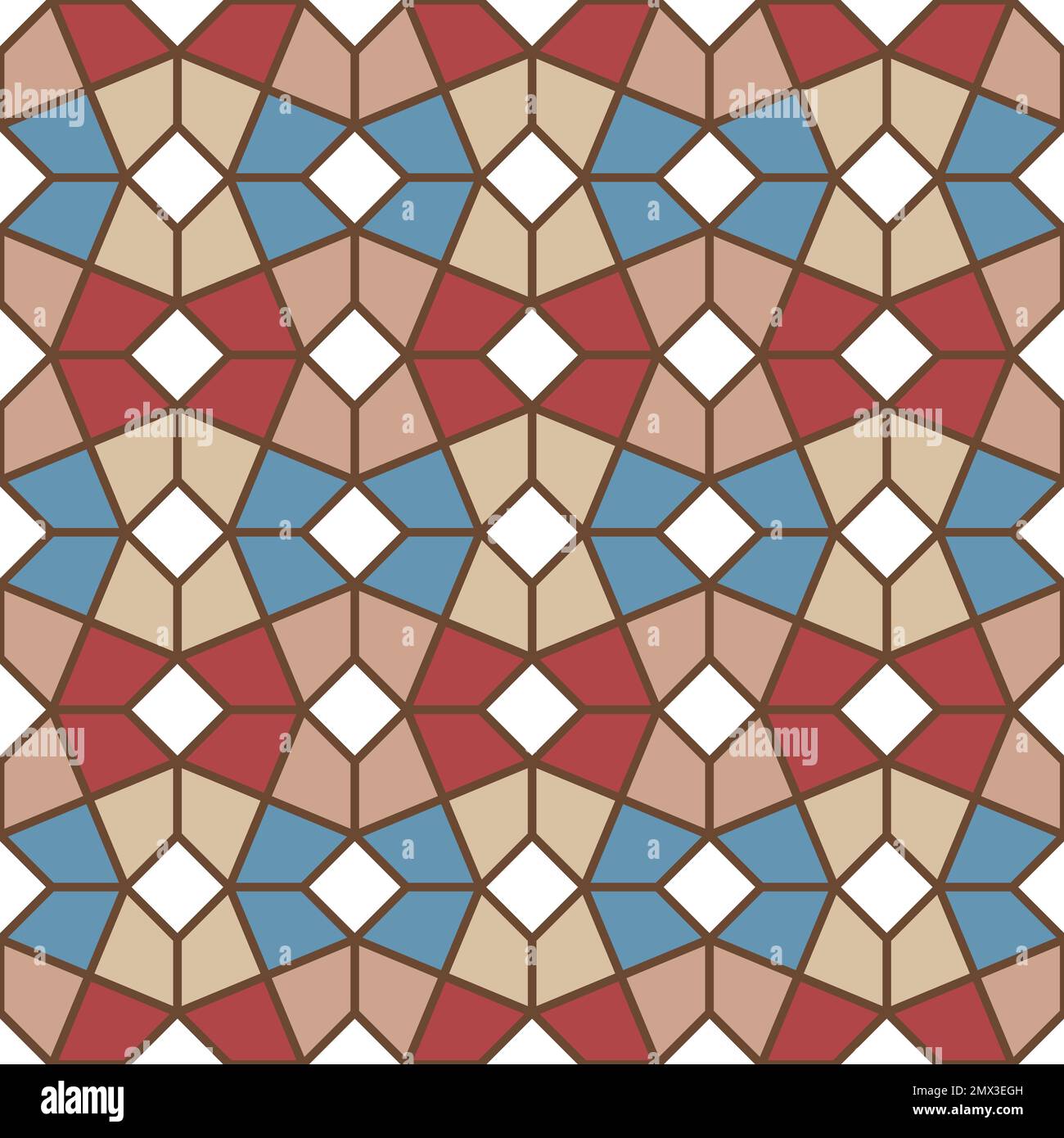 Semplice motivo a mosaico, sfondo geometrico astratto, motivo vettoriale senza cuciture. Illustrazione Vettoriale