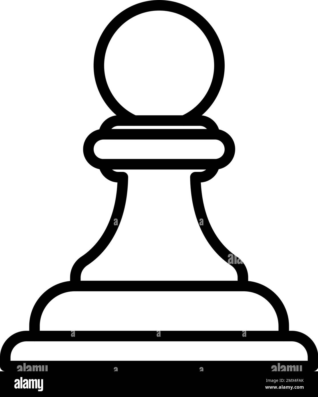 Icona linea di pedina. Simbolo della strategia. Pezzo da scacchi Illustrazione Vettoriale