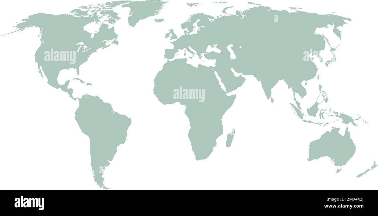 Mappa del mondo. Pianeta di terra piatto. Geografia globale Illustrazione Vettoriale