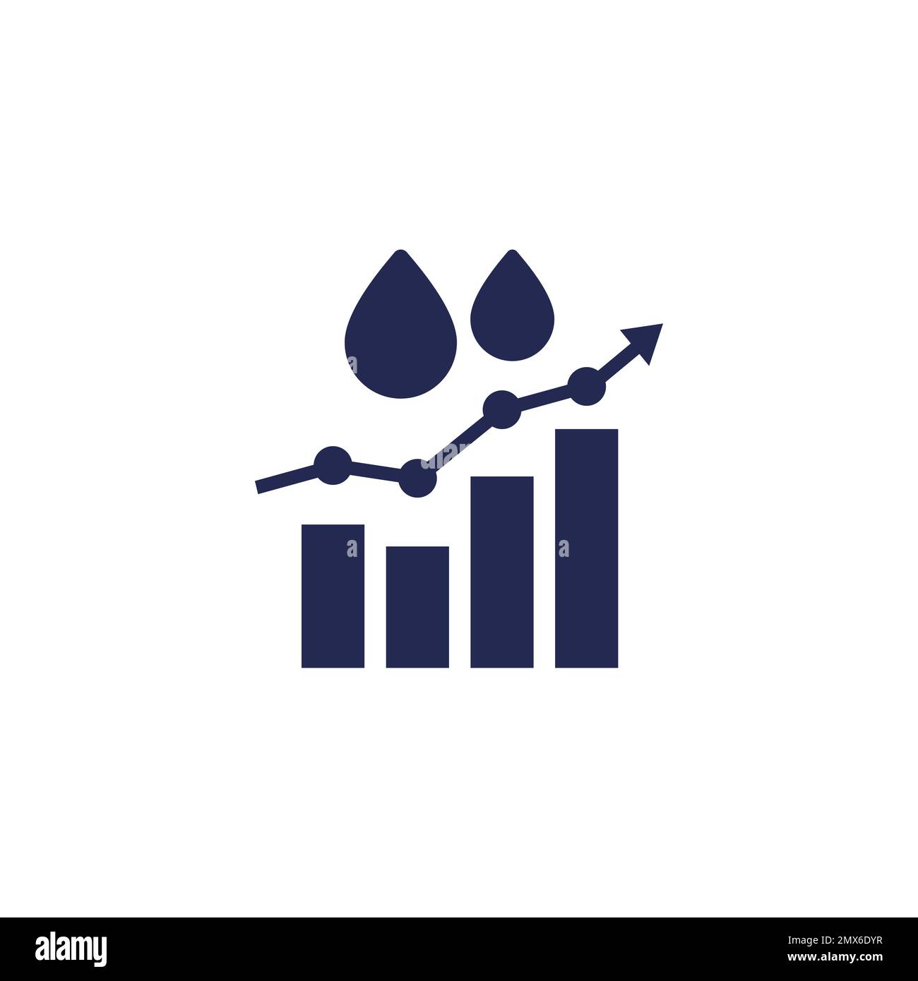 crescita dei prezzi del petrolio, icona grafico in crescita Illustrazione Vettoriale