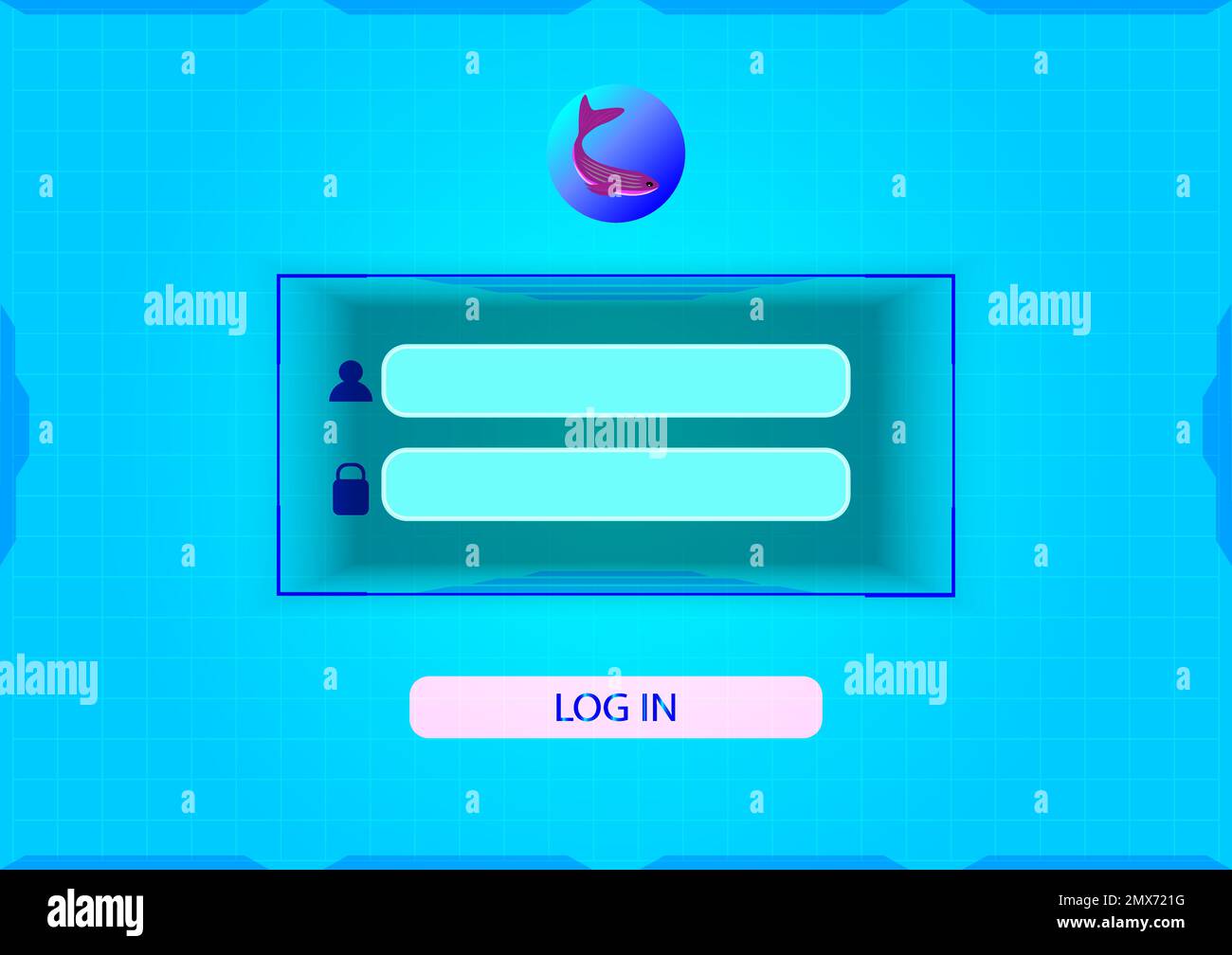 Casella di login password utente identificazione modulo di rete finestra di sicurezza web sfondo modello illustrazione vettore Illustrazione Vettoriale