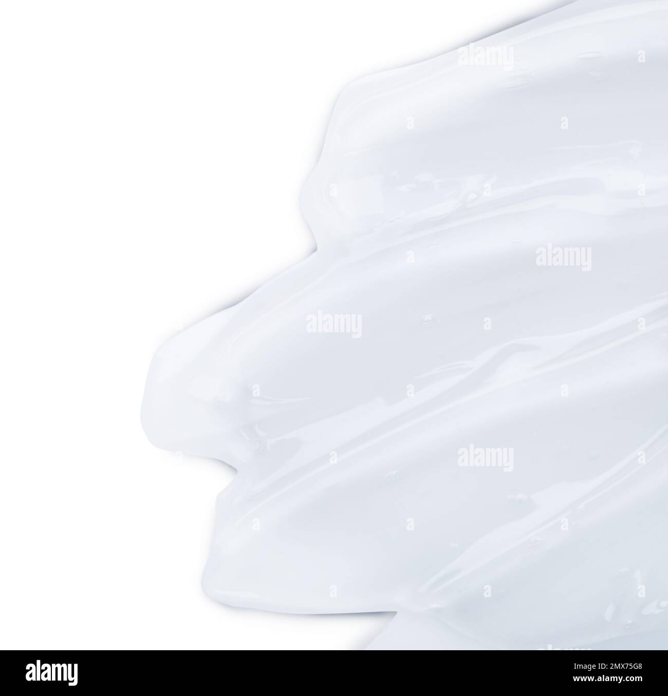 Campione di gel cosmetico trasparente su sfondo chiaro, vista dall'alto Foto Stock