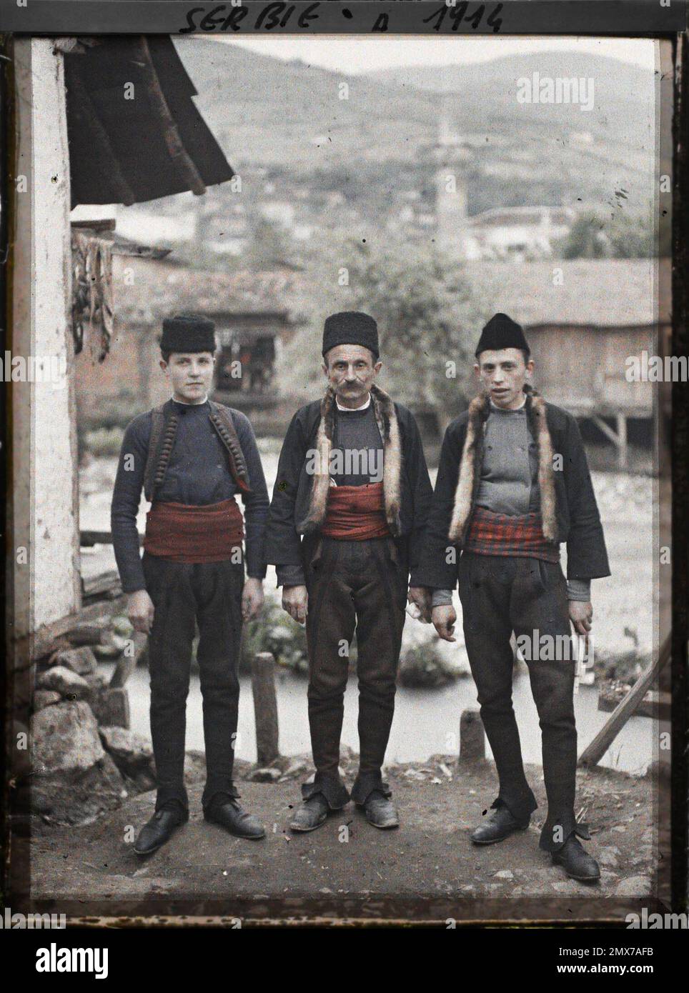 Prizren, Kosovo, Serbessa Trois Serbess. , 1913 - Balcani - Jean Brunhes e Auguste Léon - (aprile 23 - giugno 9) Foto Stock