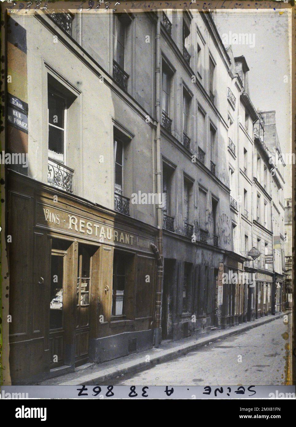 Paris (III arr.), rue du Forez , Francia Foto Stock