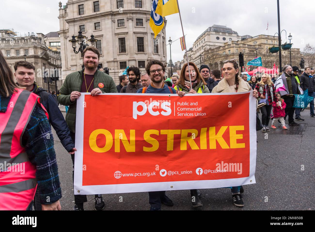 Insegnanti e funzionari pubblici si uniscono allo sciopero di massa sul "walkout Mercoledì", Londra, Regno Unito. 01/02/2023 Foto Stock