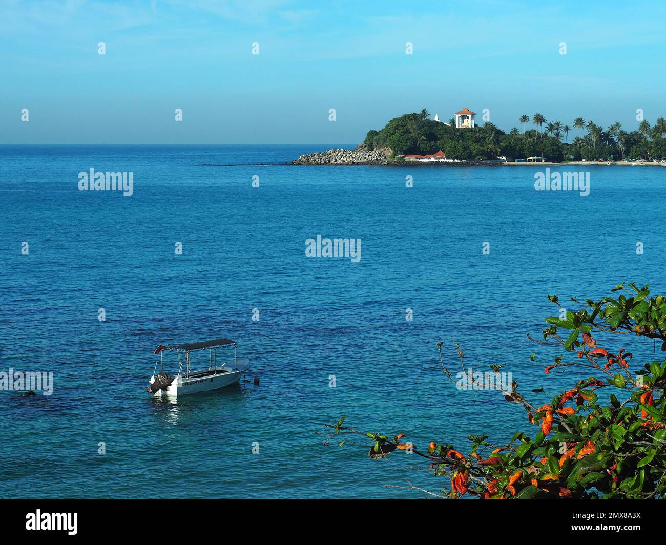 Spiaggia, Unawatuna, Provincia del Sud, Srí Lanka, Asia Foto Stock