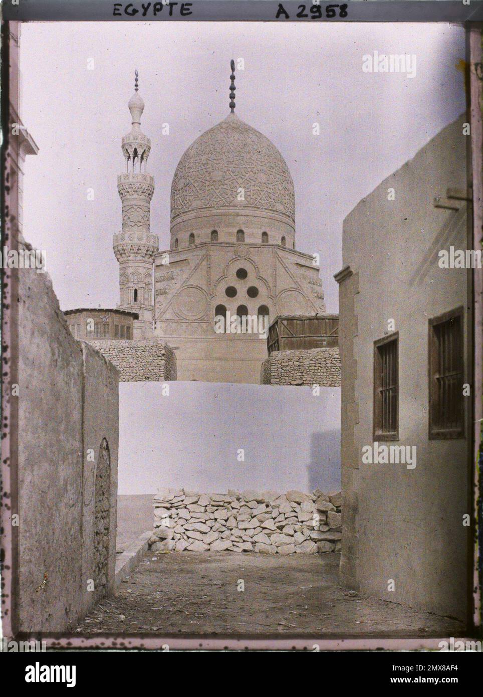 Cairo, Egitto, Africa la Moschea di Qaitbay , 1914 - Egitto - Auguste Léon - (gennaio-febbraio) Foto Stock