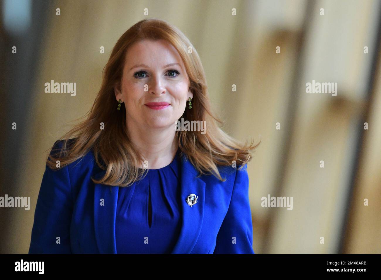 Edimburgo Scozia, Regno Unito 02 febbraio 2023. Ash Regan al Parlamento scozzese. credito sst/alamy notizie dal vivo Foto Stock