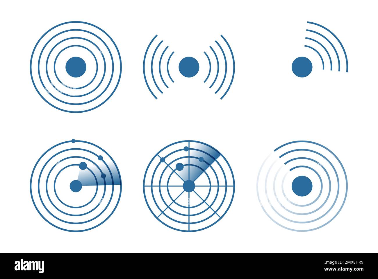 Sfondo dello schermo del radar. Illustrazione del sonar vettoriale. Sistema di scansione militare. Illustrazione Vettoriale