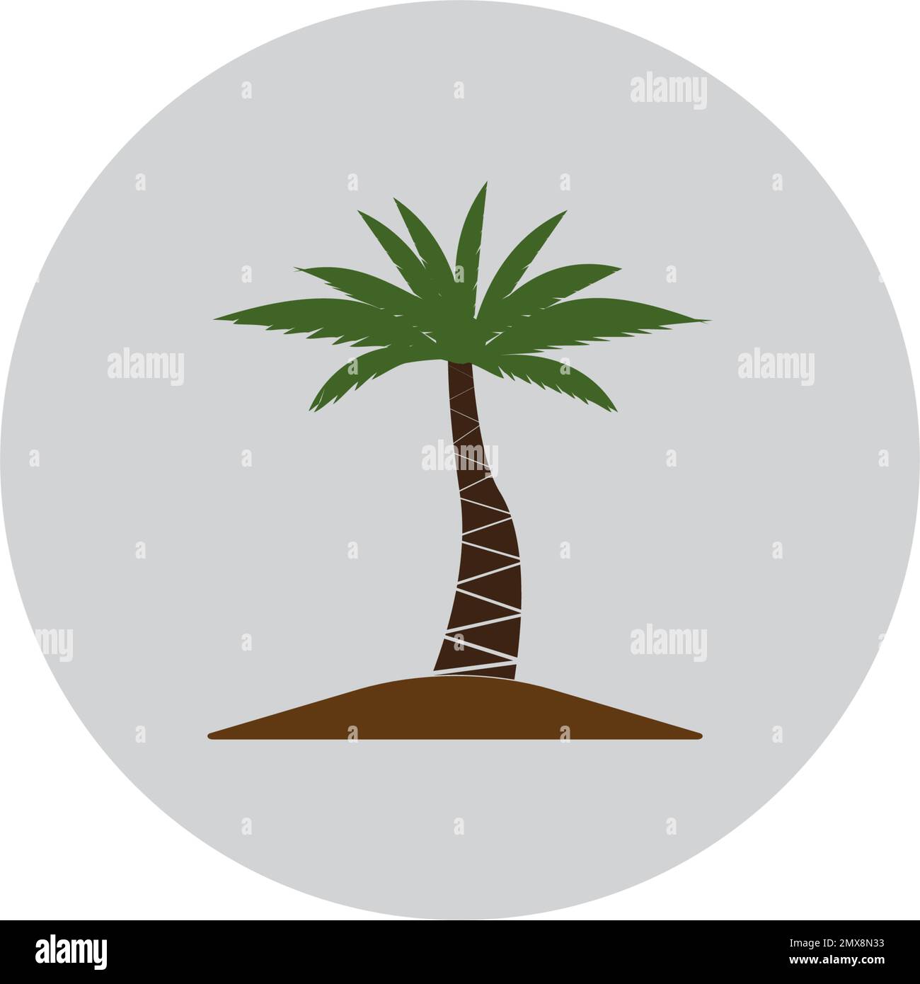 Palm tree estate modello logo illustrazione vettoriale Illustrazione Vettoriale