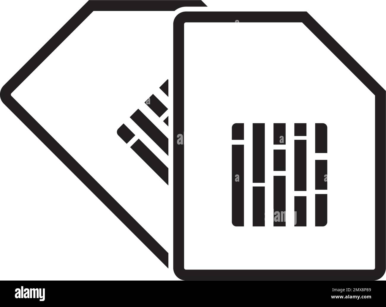 Icona vettoriale della scheda SIM, simbolo del microchip. Illustrazione vettoriale semplice e moderna per sito Web o app mobile Illustrazione Vettoriale