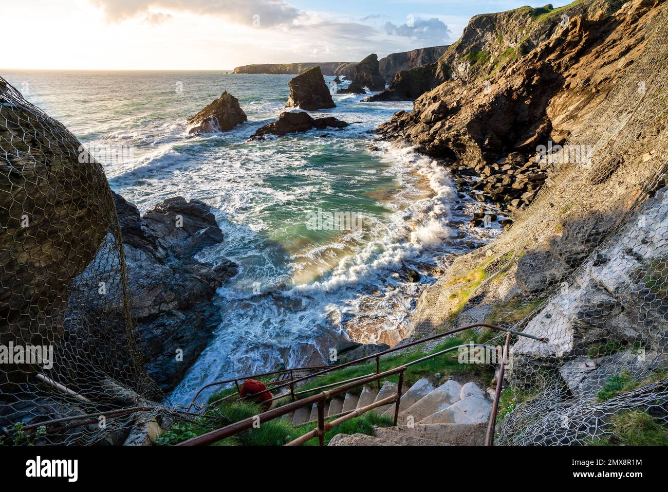 Bedruthan Steps Ocean swell Foto Stock