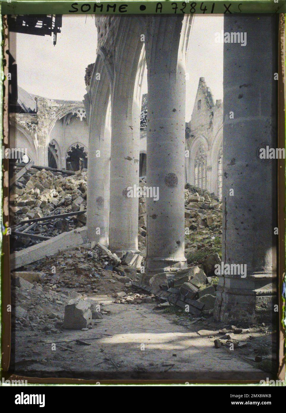 Roye, Francia , 1917 - regioni devastate, Somme, Oise, Aisne - Fernand Cuville (sezione fotografica dell'esercito) - (settembre-ottobre) Foto Stock
