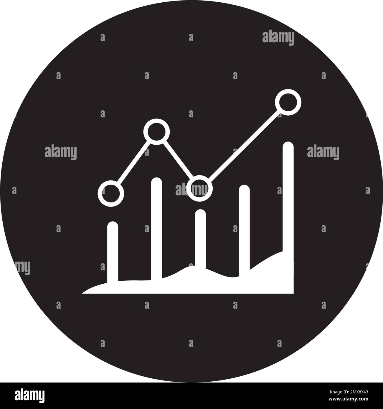 icona del vettore delle statistiche, simbolo del grafico infografico. Illustrazione vettoriale semplice e moderna. Illustrazione Vettoriale