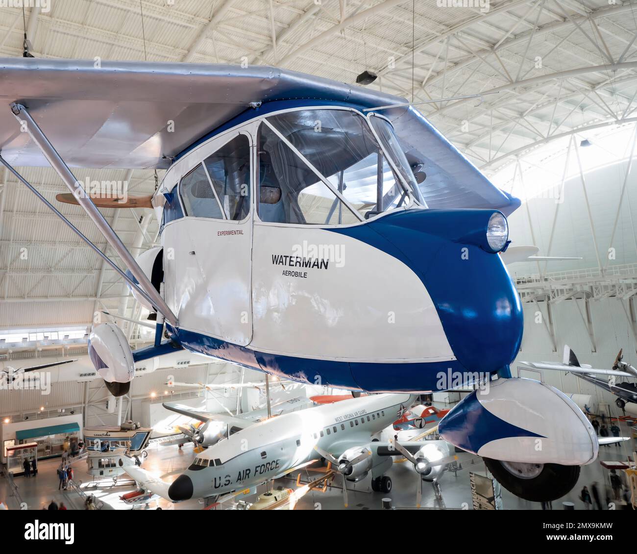 Waterman Aerobile #6 (1937) in Steven F. Udvar-Hazy Center of Smithsonian National Air and Space Museum, Chantilly, Virginia, USA Foto Stock
