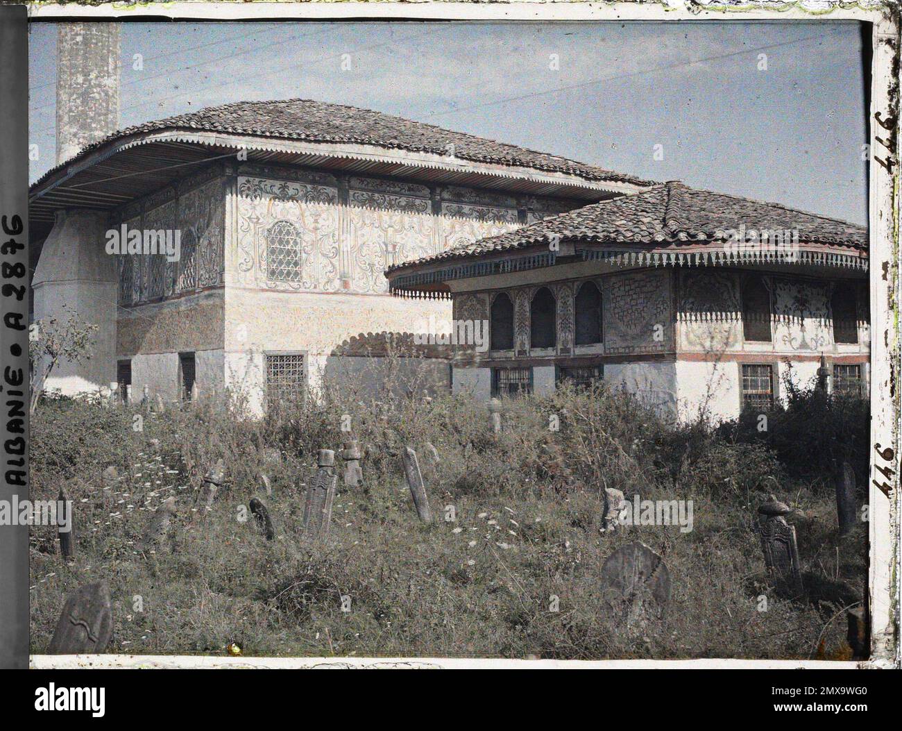Tirana, Moschea di Albania e Türbe (mausoleo) di Sulejman Pasha e il cimitero , 1913 - Balcani, Italia - Jean Brunhes e Auguste Léon - (settembre - ottobre 23) Foto Stock