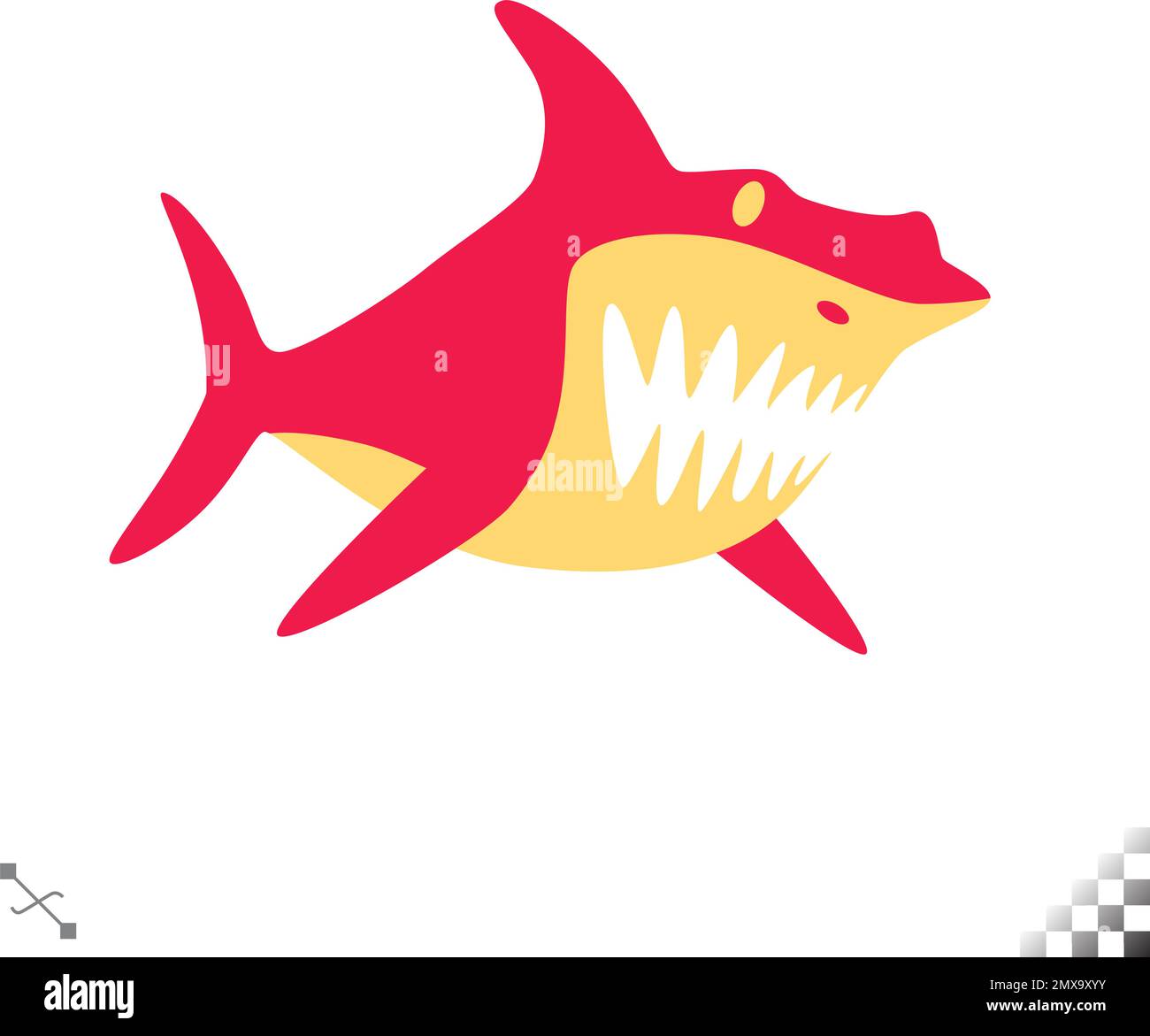 squalo piatto semplice e aggressivo Illustrazione Vettoriale