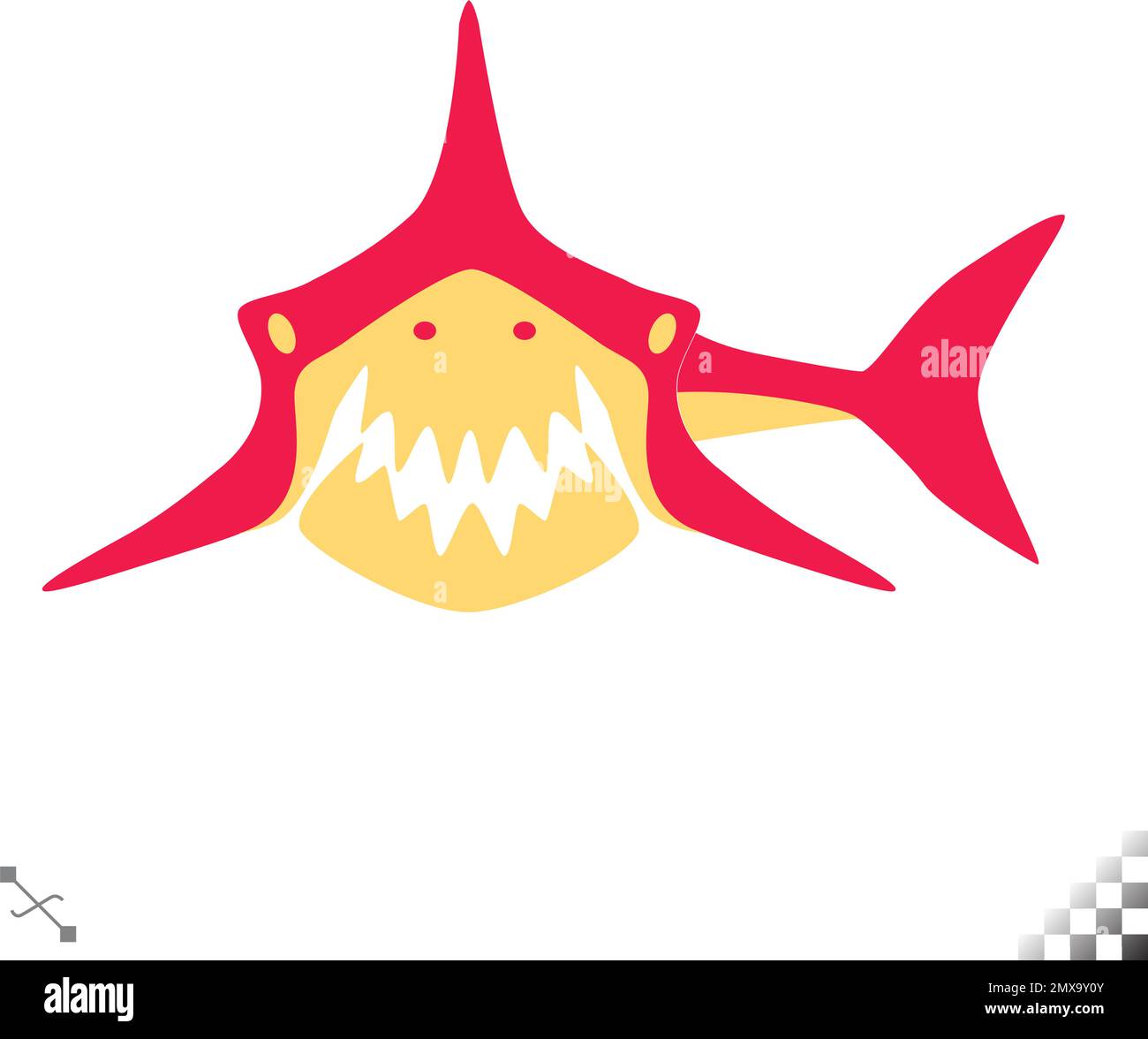 squalo piatto semplice e aggressivo Illustrazione Vettoriale