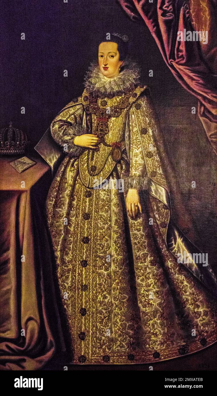 Dipinto ad olio di Margherita Gonzaga d'Este, 1580, Palazzo Duccale, Palazzo reale, Castello di San Giorgio, Mantova, Lombardia, Italia, Mantova, Lombardia, Italia Foto Stock