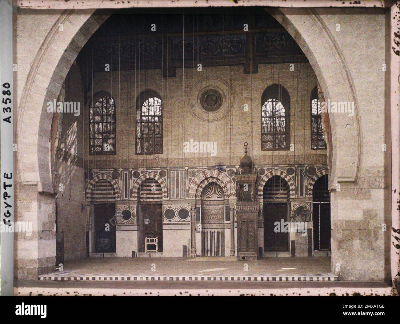 Cairo, Egitto, Africa interna della moschea di El Ashraf , 1914 - Egitto - Auguste Léon - (gennaio-febbraio) Foto Stock
