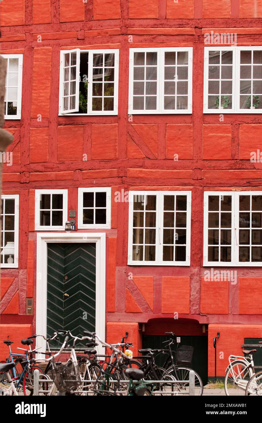 Esterno dell'edificio storico di Copenhagen. Foto Stock