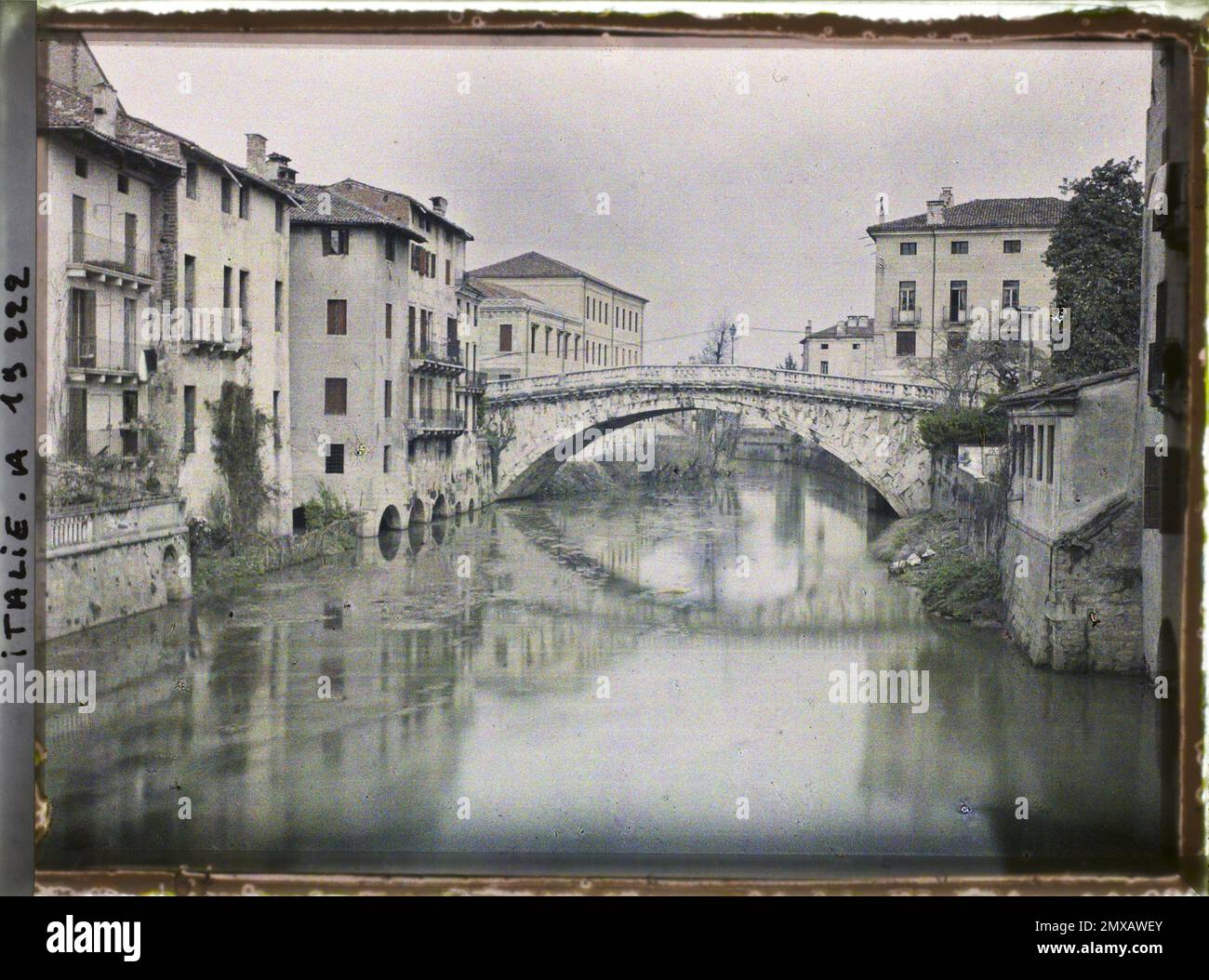 Vicence, Italia le Pont San Michele , 1918 - Italia - Fernand Cuville - (Marzo - Agosto) Foto Stock