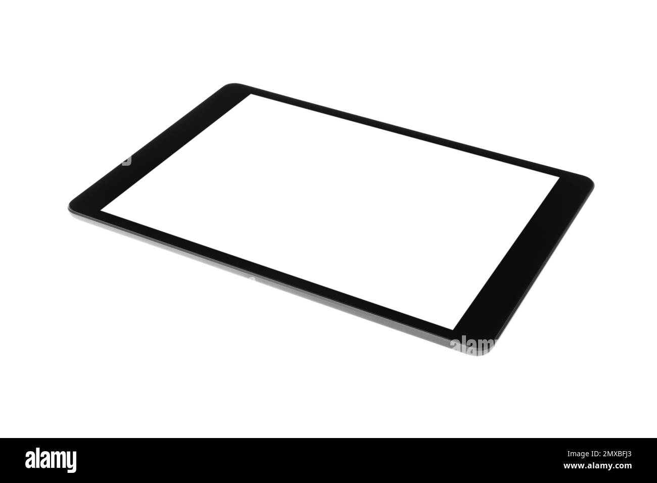 Computer tablet con schermo vuoto isolato su bianco. Gadget moderno Foto Stock