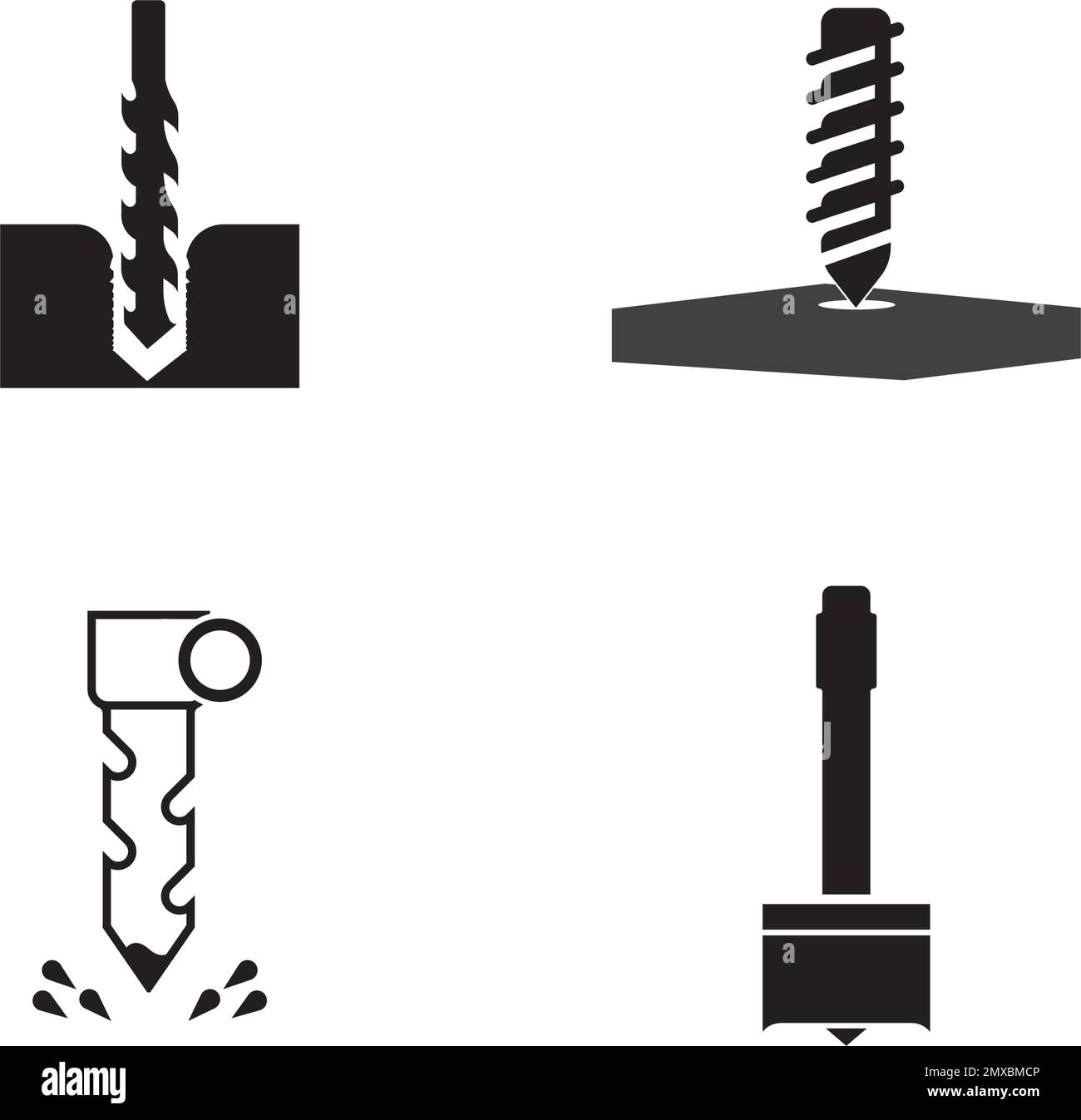Icona dello strumento di perforazione, illustrazione vettoriale, icona di costruzione e sfondo. Illustrazione Vettoriale