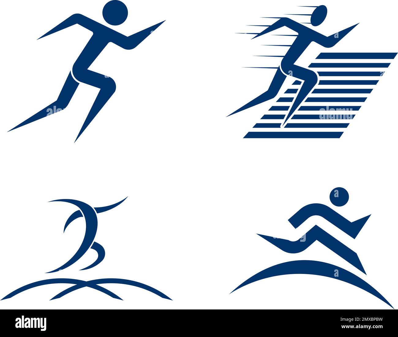 Running Man icona vettore. Semplice piatto simbolo su sfondo bianco Illustrazione Vettoriale