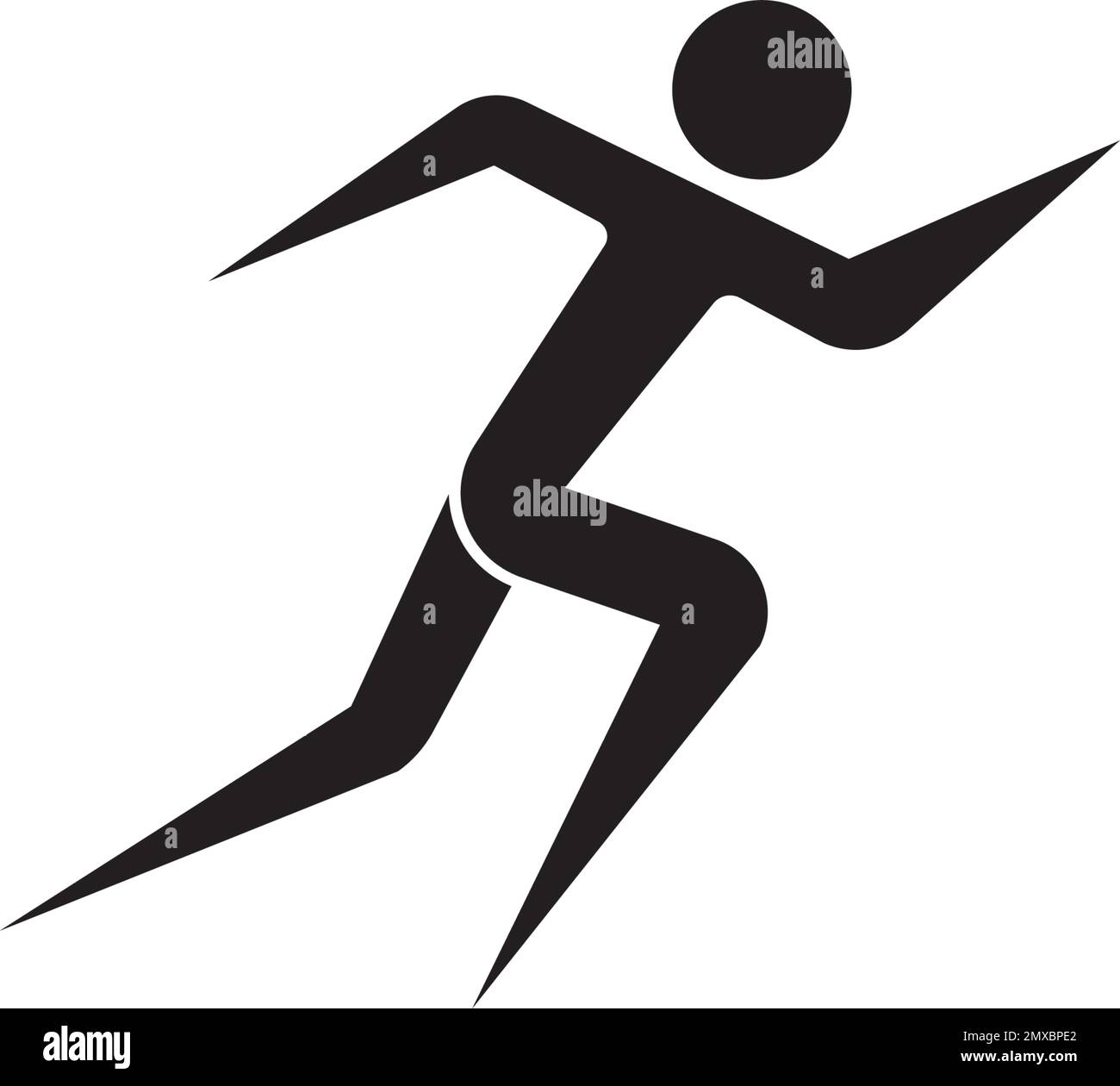 Running Man icona vettore. Semplice piatto simbolo su sfondo bianco Illustrazione Vettoriale