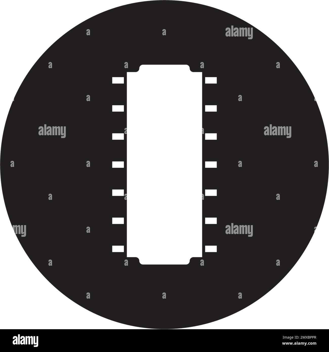 disegno di illustrazione dell'icona vettoriale del processore del chip Illustrazione Vettoriale