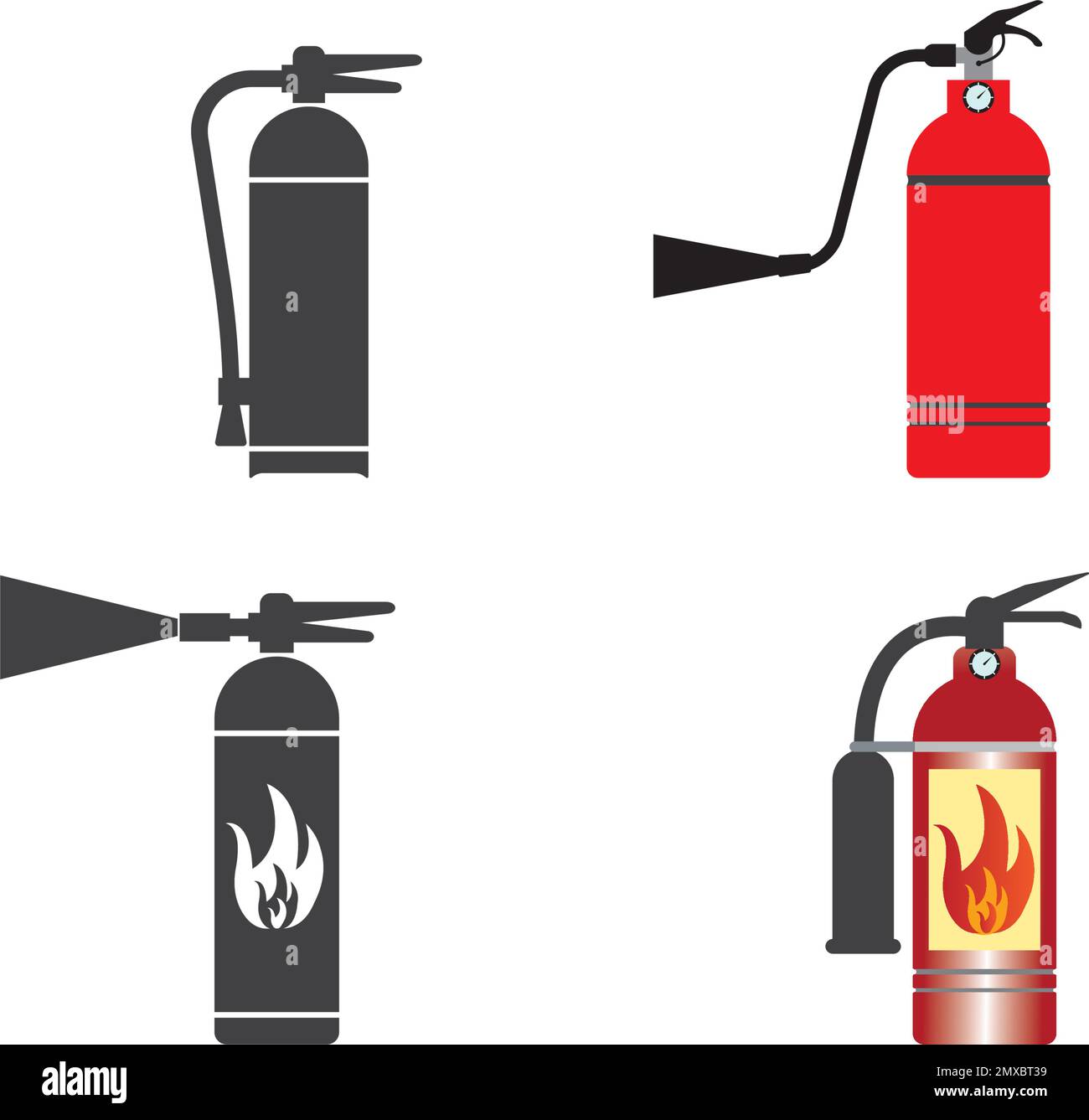Icona estintore modello di logo vettoriale Illustrazione Vettoriale