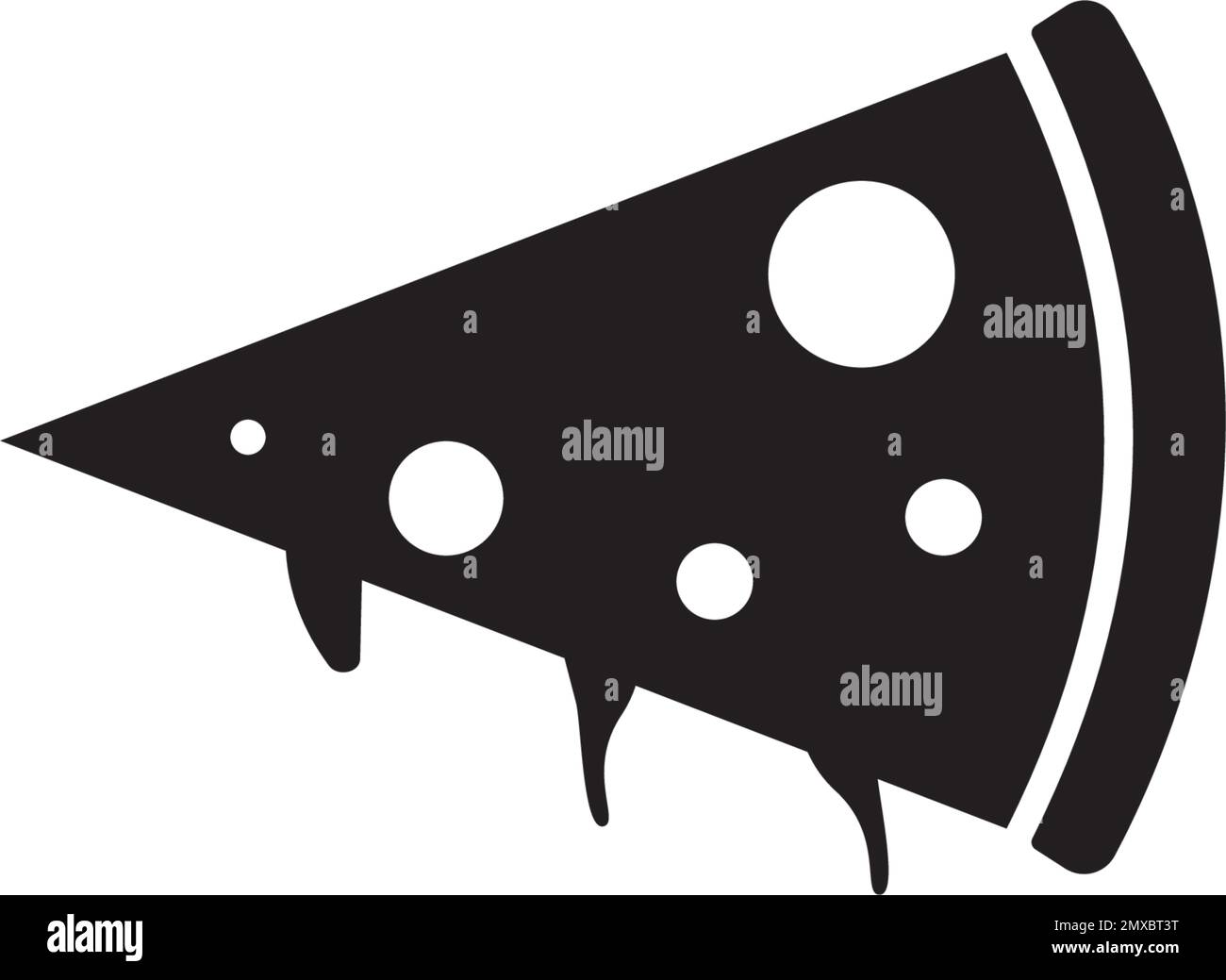 Disegno di illustrazione vettoriale icona pizza Illustrazione Vettoriale