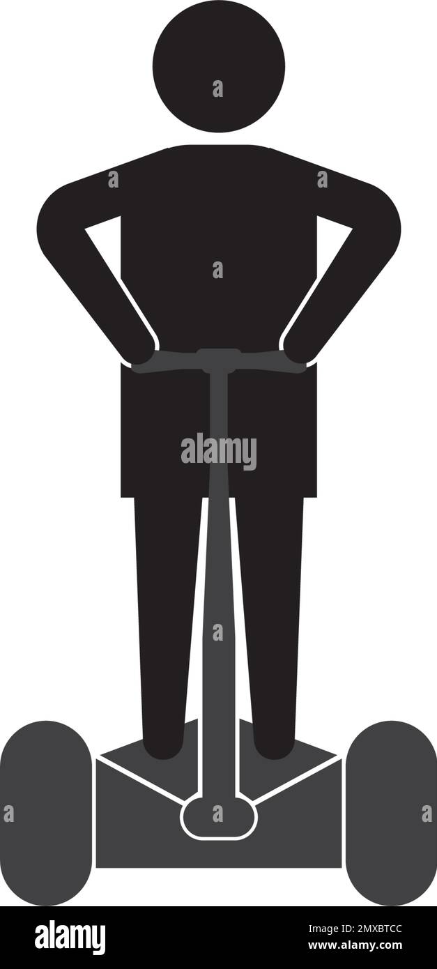 Design del logo di illustrazione vettoriale dell'icona Segway. Illustrazione Vettoriale