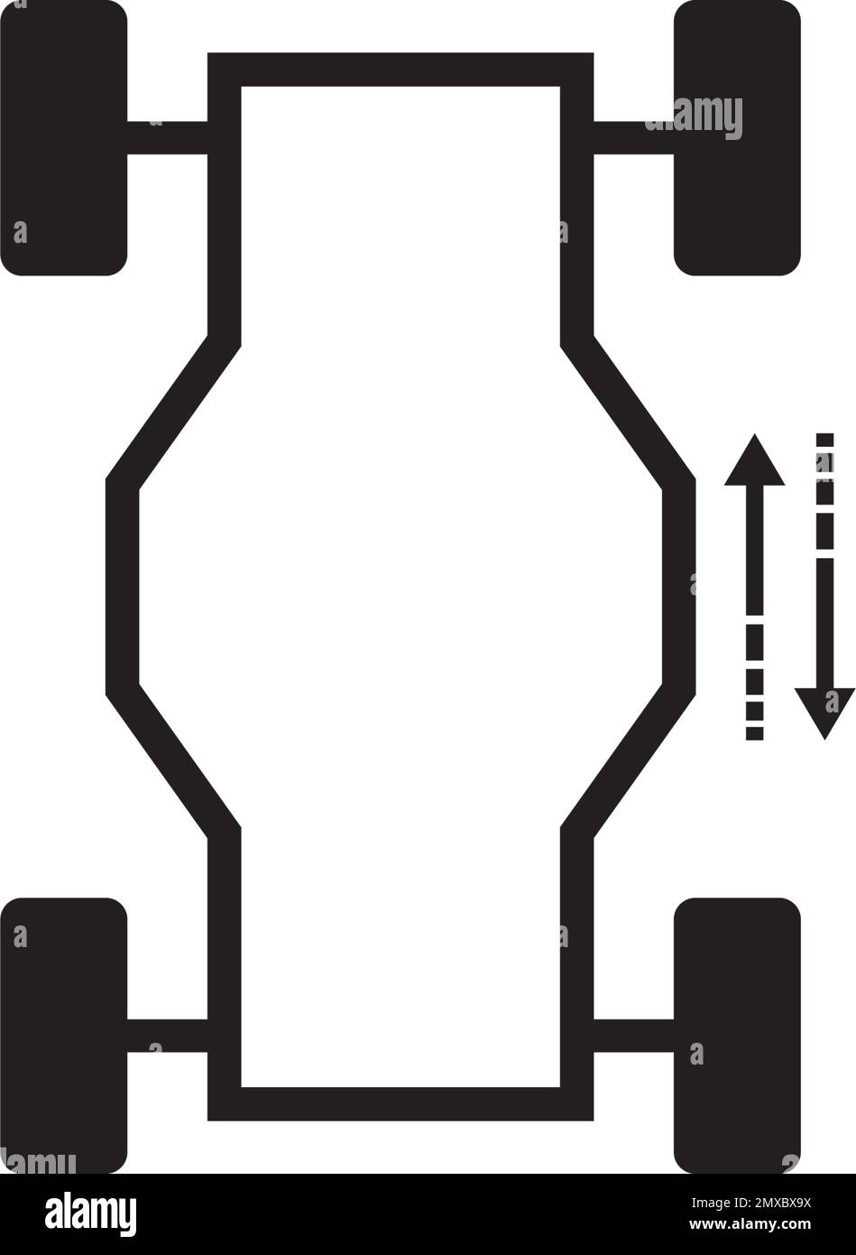 Servizio sospensioni auto, icona di allineamento ruote - assale e assorbitore ruota, illustrazione del logo. EPS 10 Illustrazione Vettoriale