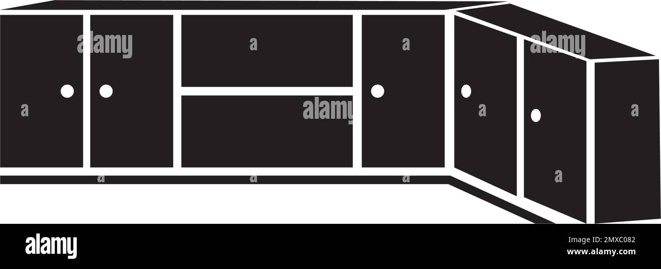 Mobili cucina icona vettore, illustrazione logo design. Illustrazione Vettoriale