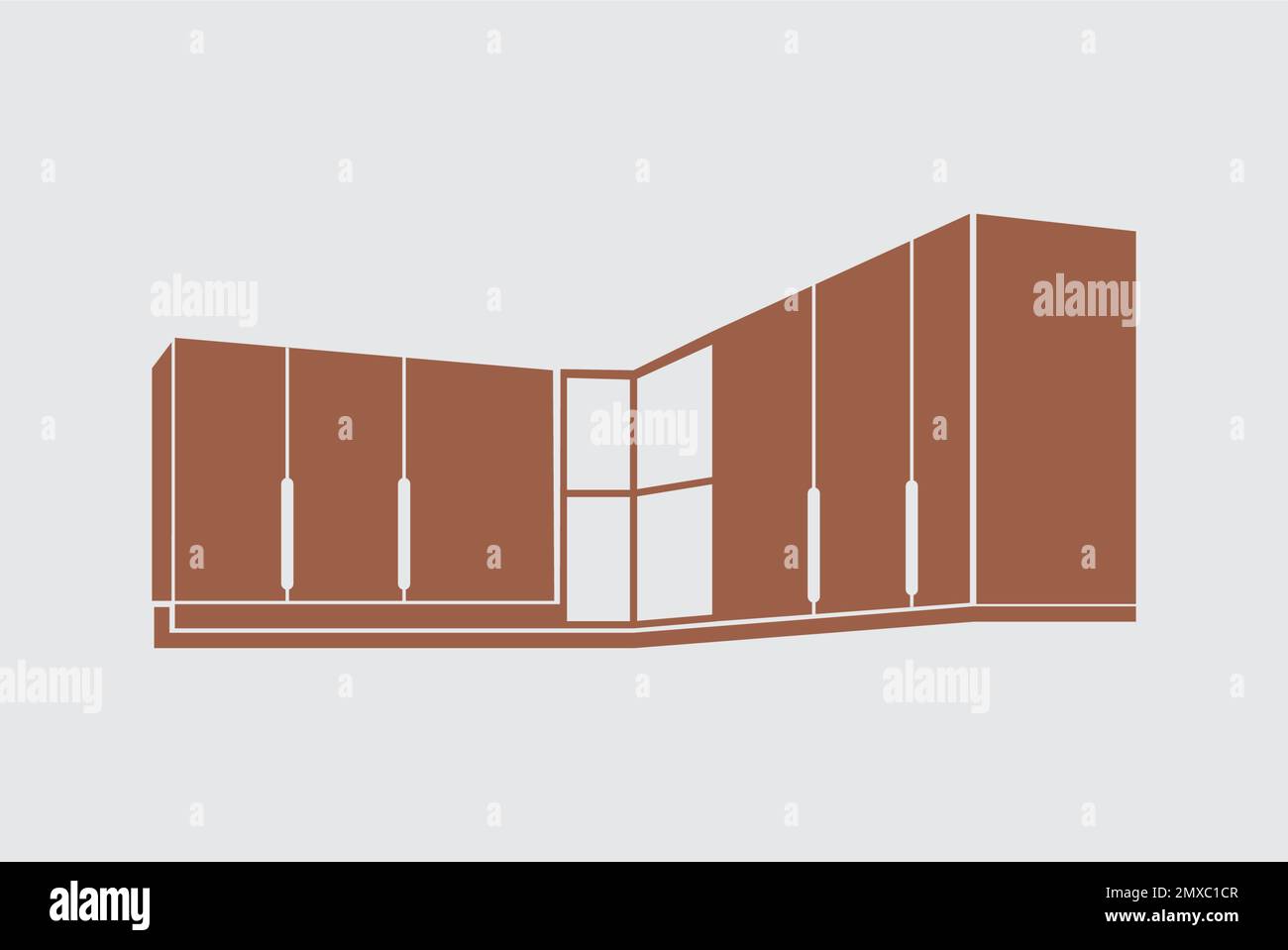 Mobili cucina icona vettore, illustrazione logo design. Illustrazione Vettoriale