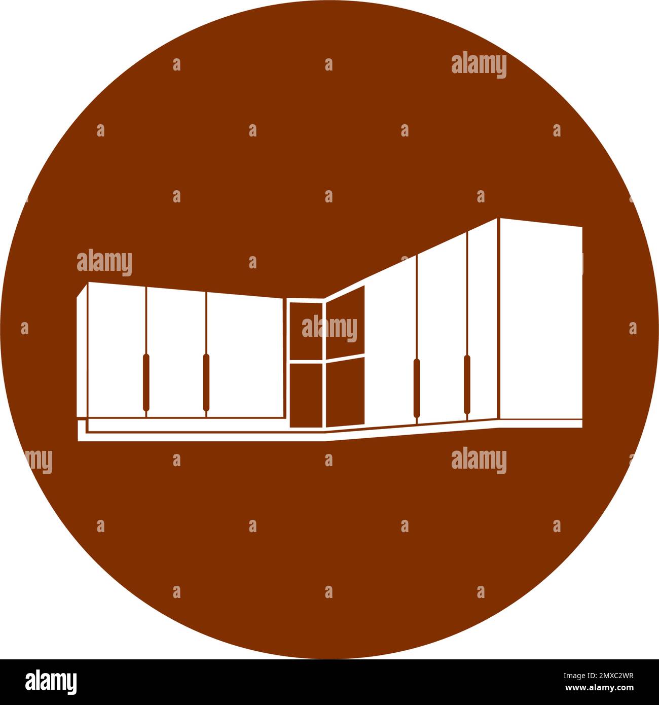 Mobili cucina icona vettore, illustrazione logo design. Illustrazione Vettoriale