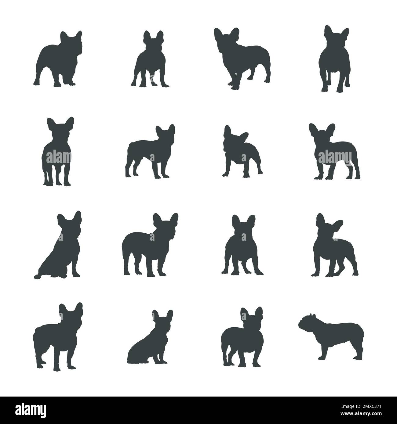 Silhouette di Bulldog francese Illustrazione Vettoriale