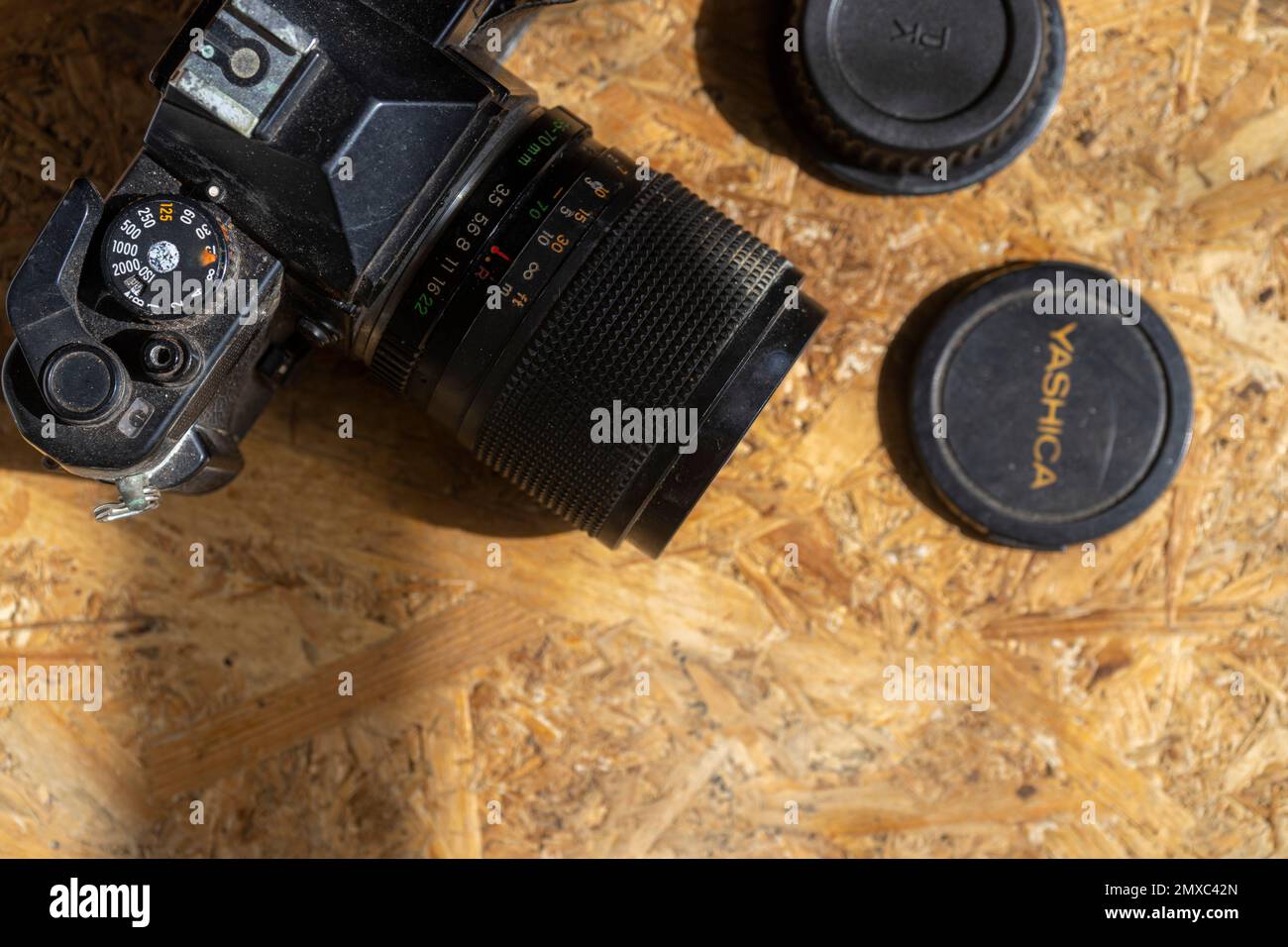 Telecamera analogica con spazio di copia per riempire il testo Foto Stock