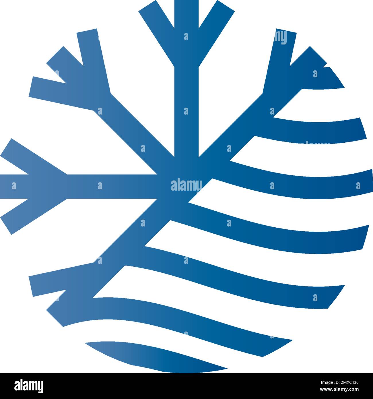 Disegno del logo di illustrazione vettoriale dell'icona del fiocco di neve. Illustrazione Vettoriale