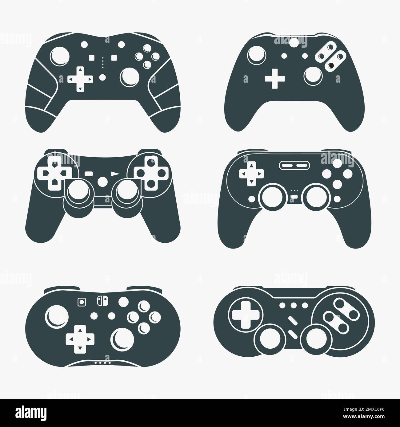 Silhouette del controller di gioco Illustrazione Vettoriale