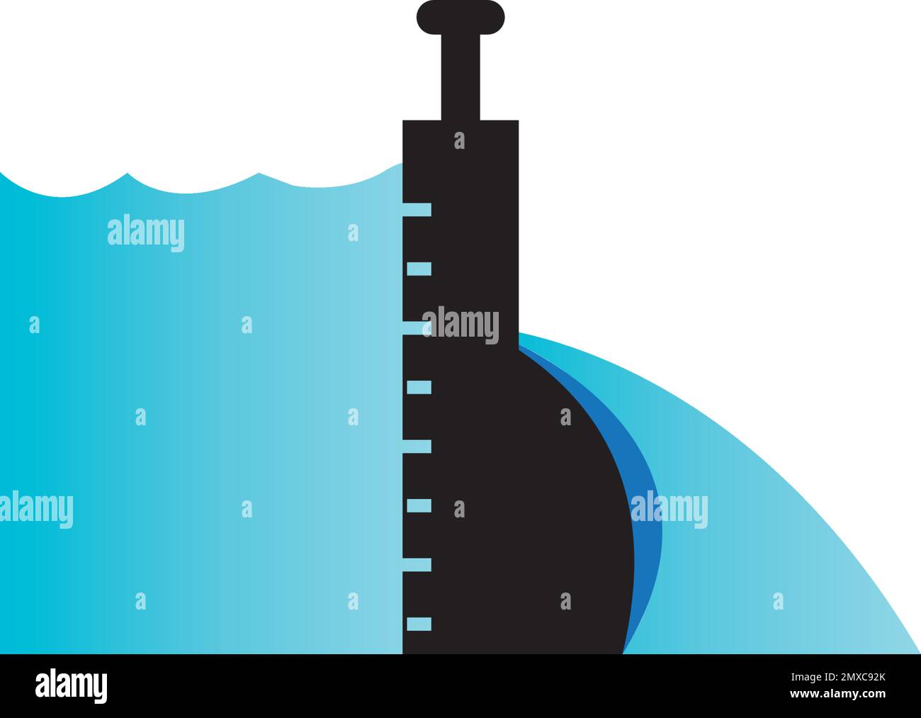 Simbolo grafico vettoriale con logo Water Dam. Illustrazione Vettoriale